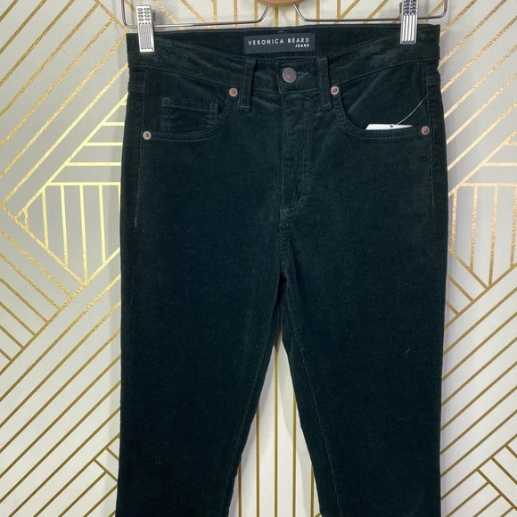 Veronica Beard Kate 10” Skinny Corduroy Jeans in Forest Green Size US 24 - Picture 4 of 12